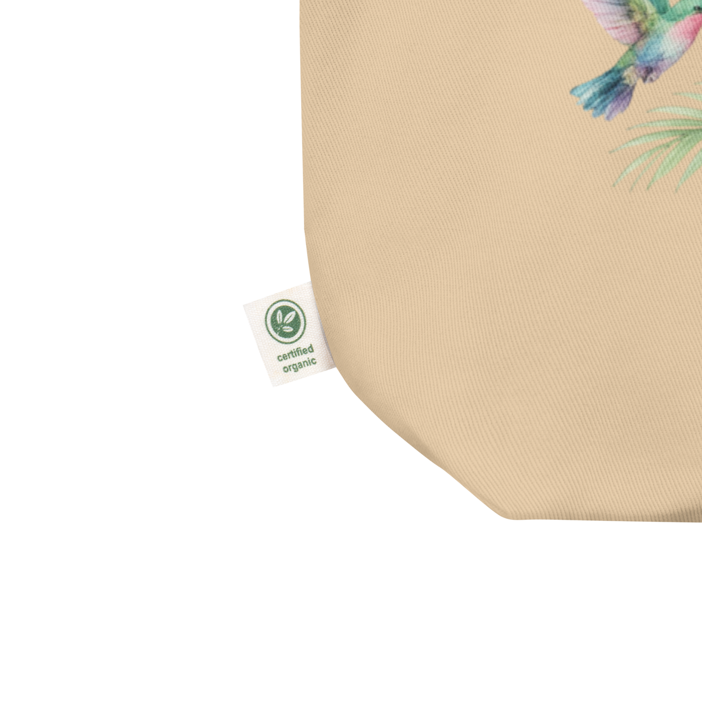 Détail du tote bag La Mariée en coton biologique certifié, couture et matière résistante, sac EVJF durable et de qualité.