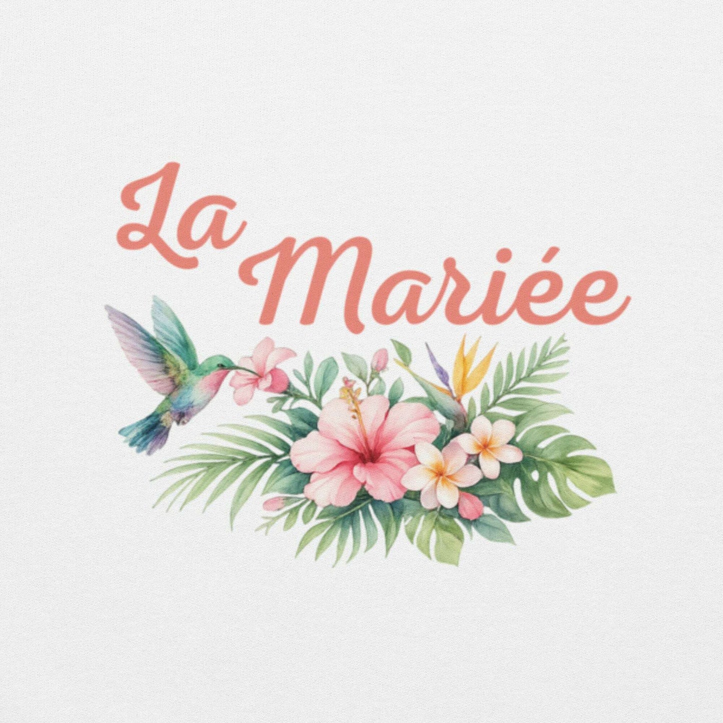 Design_La_Mariee_impression_florale_sur_sweat_blanc pour evjf