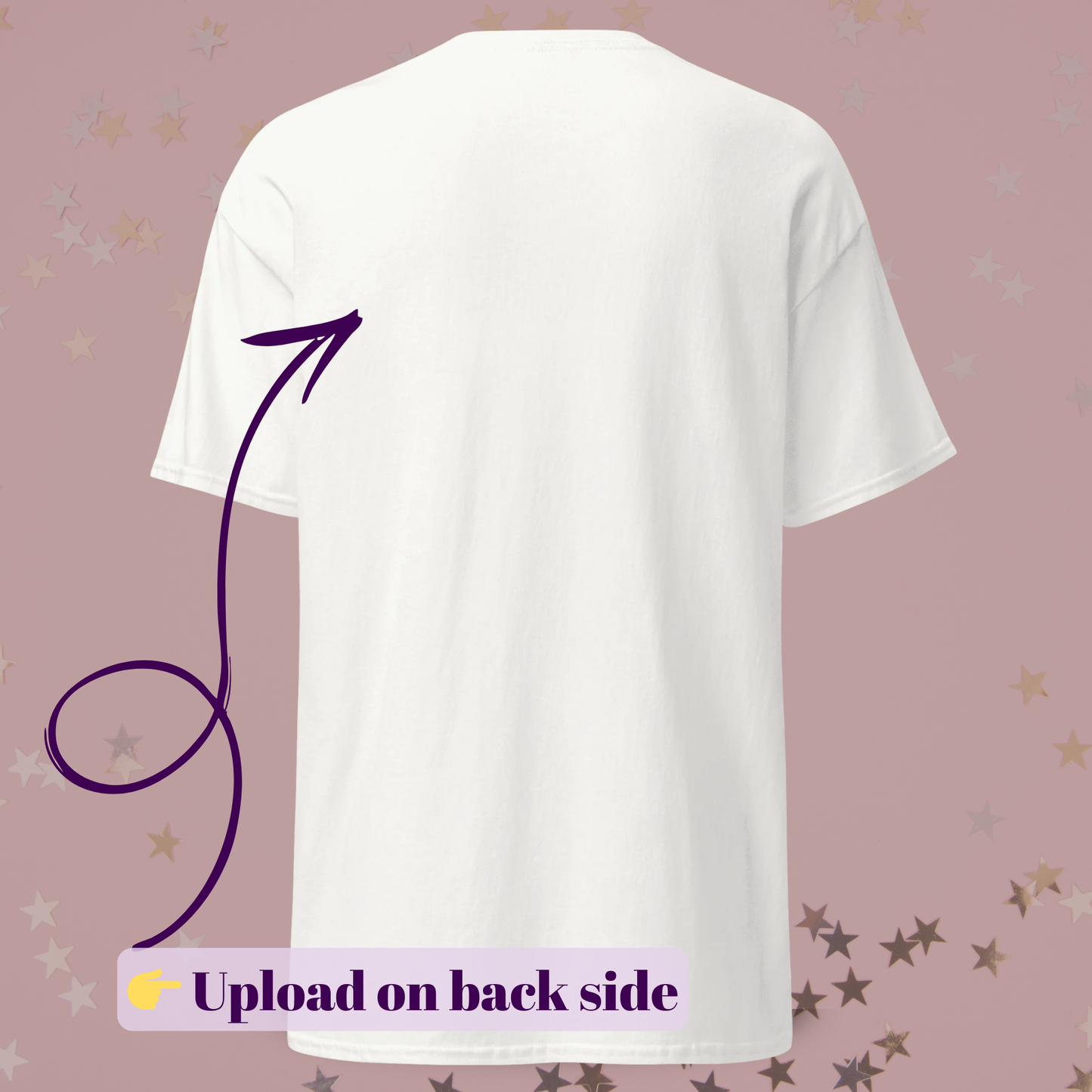 T_Shirt_blanc_Personnalisable_au_Dos_avec Telechargement_de_votre design ou logo, pour evjf, bachelorette party, divorce party, travail, anniversaire