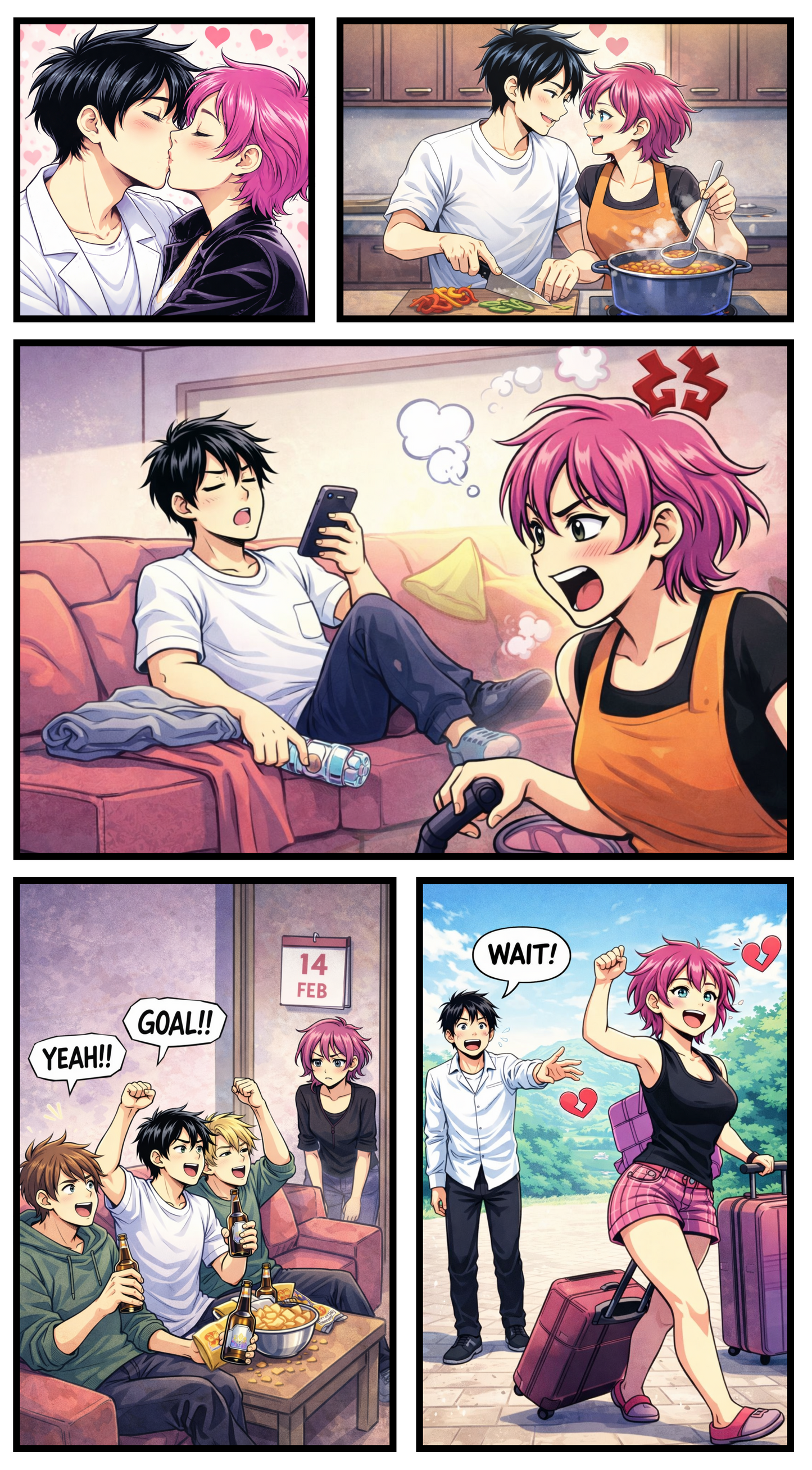 gros plan sur le design du tee shirt blanc pour la fete de divorce, representan une histoire sous style de BD comic avec 6 vignettes