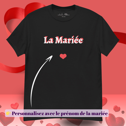 T-Shirt La Mariée Personnalisable – Tee Shirt EVJF avec Prénom | S au 5XL.