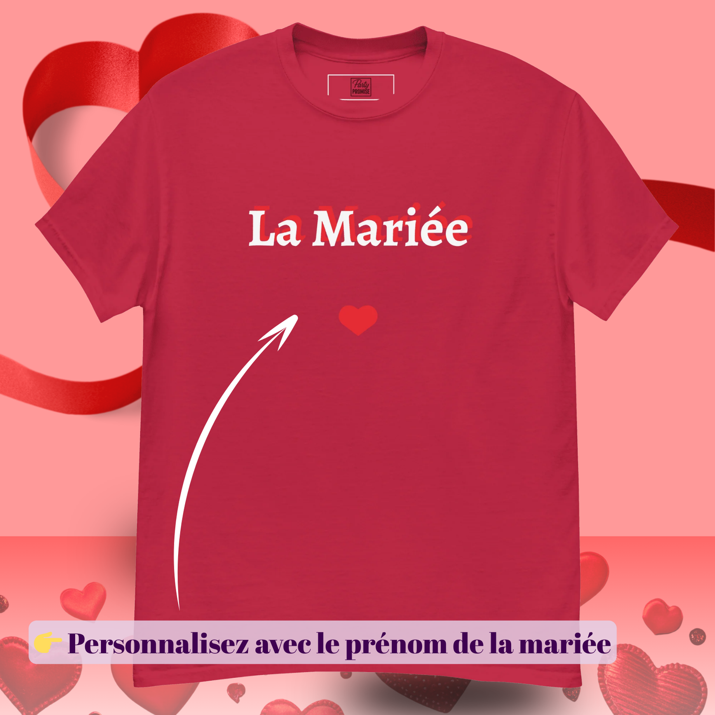 T-Shirt La Mariée Personnalisable – Tee Shirt EVJF avec Prénom | S au 5XL.