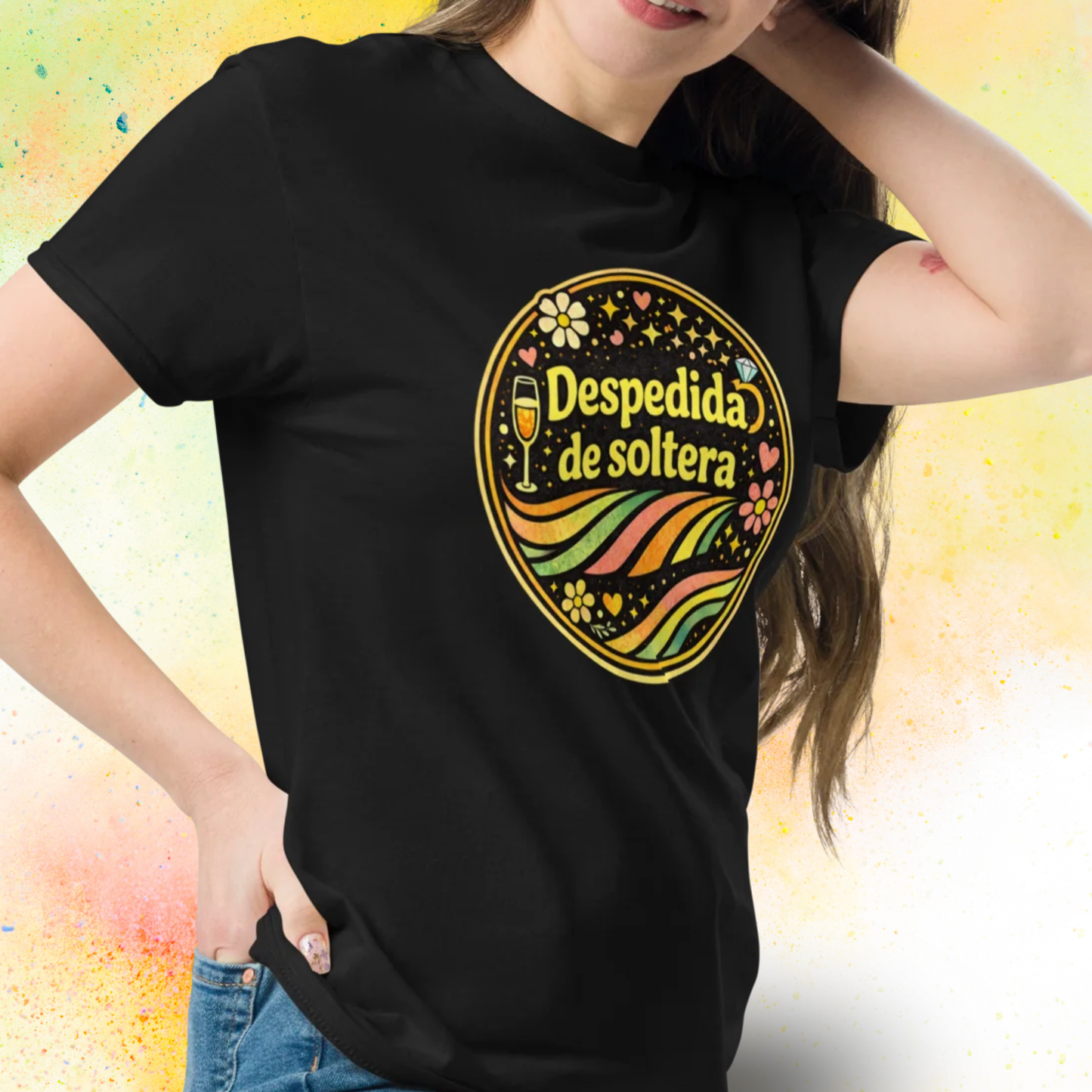 Tee shirt Despedida de Soltera style retro festival pour EVJF
