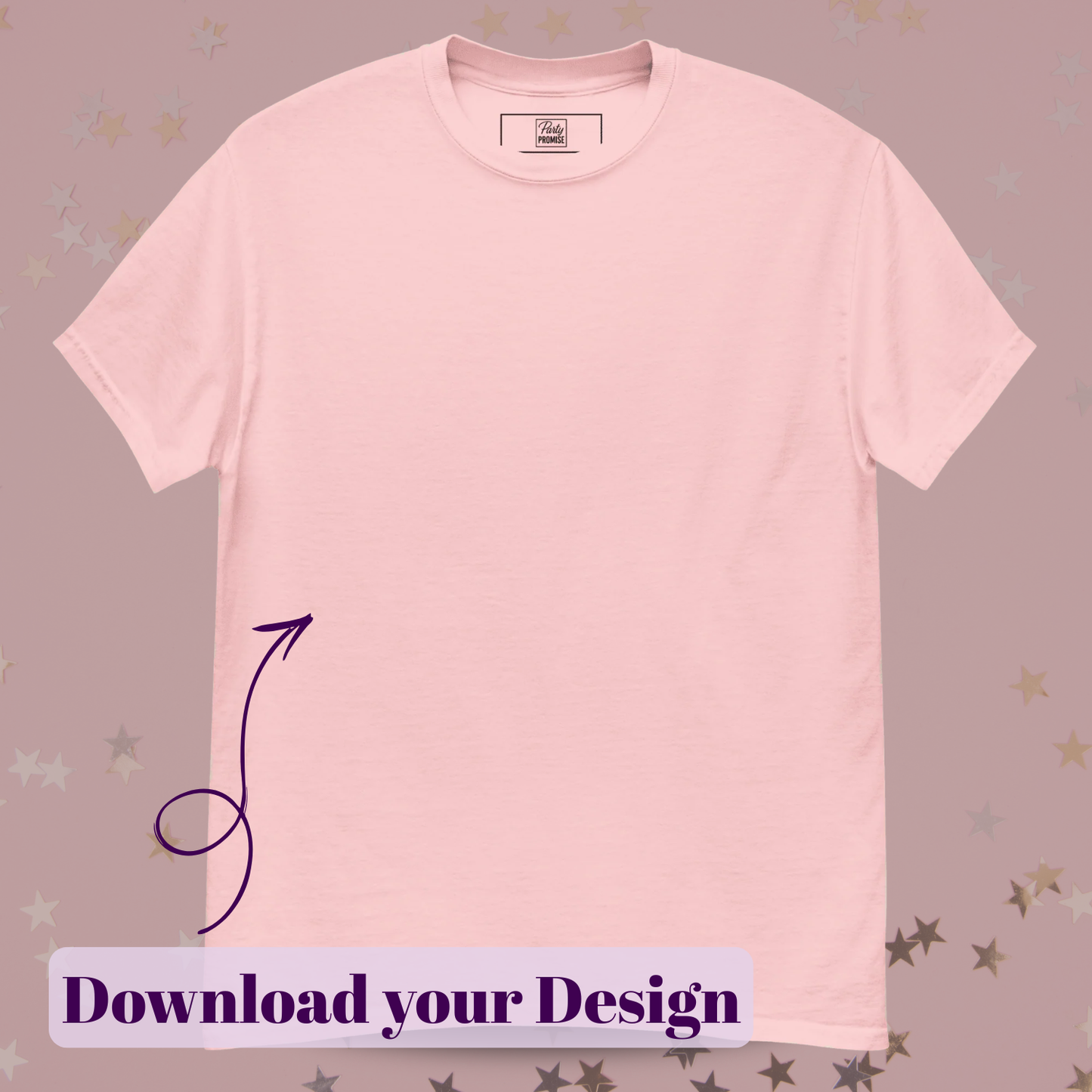 Custom_Front_Print_T-Shirt_Upload_Your_Design_Online_Pink for party, bachelorette party, birthay, divorce party