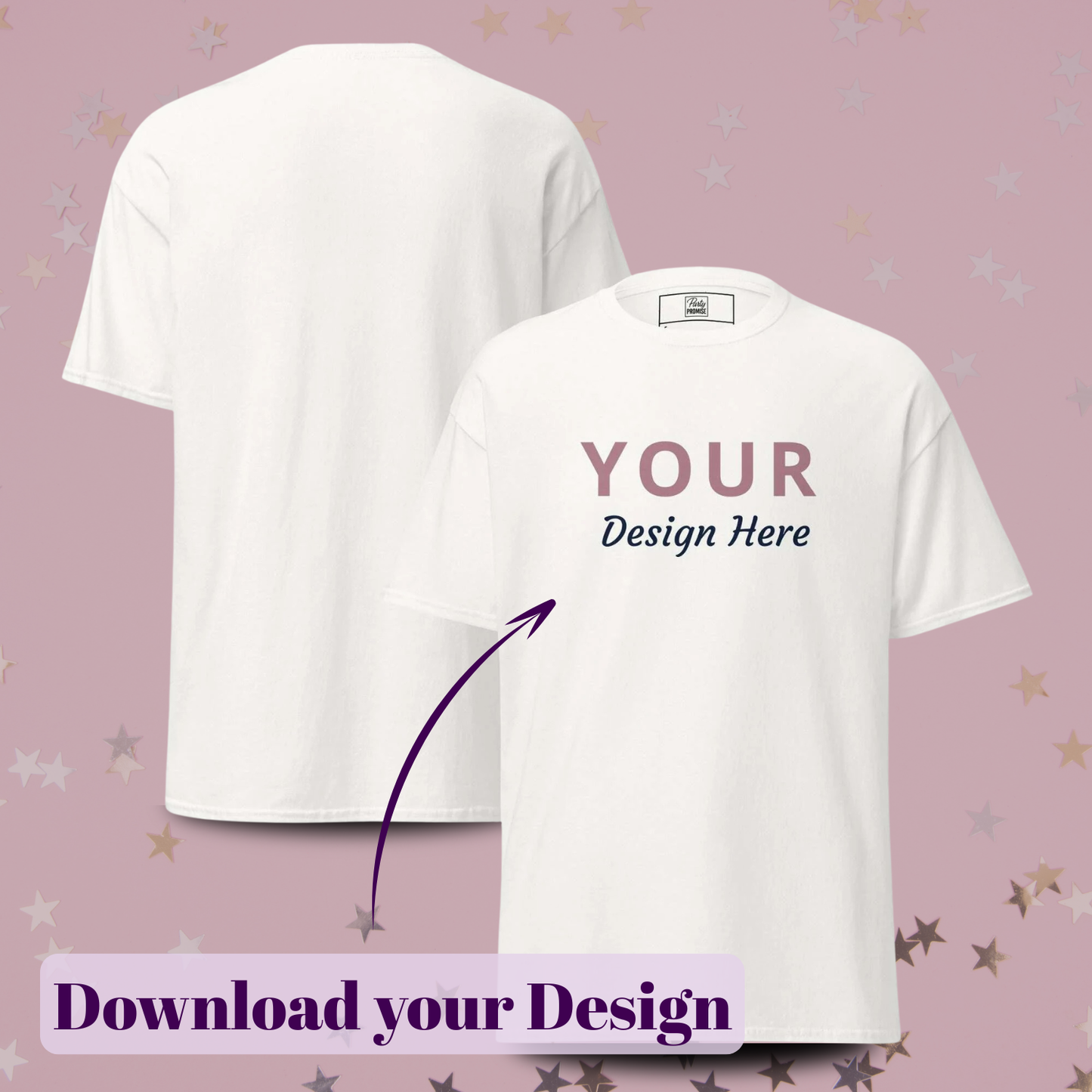Custom_Front_Print_T-Shirt_Upload_Your_Design_Online_White for party, bachelorette party, birthay, divorce party