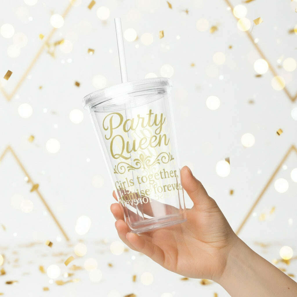 🧋-gobelet-isotherme-transparent-–-“party-queen-–-girls-together-promise-forever”-–-collection-white-goldverreparty-promise-35032815