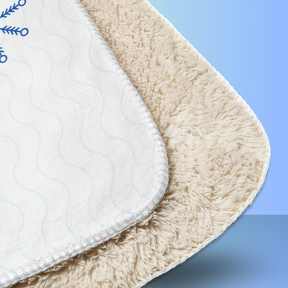 Close-up of Let it glow divorce party blanket showing soft sherpa fleece backing and plush fabric texture for cozy comfort