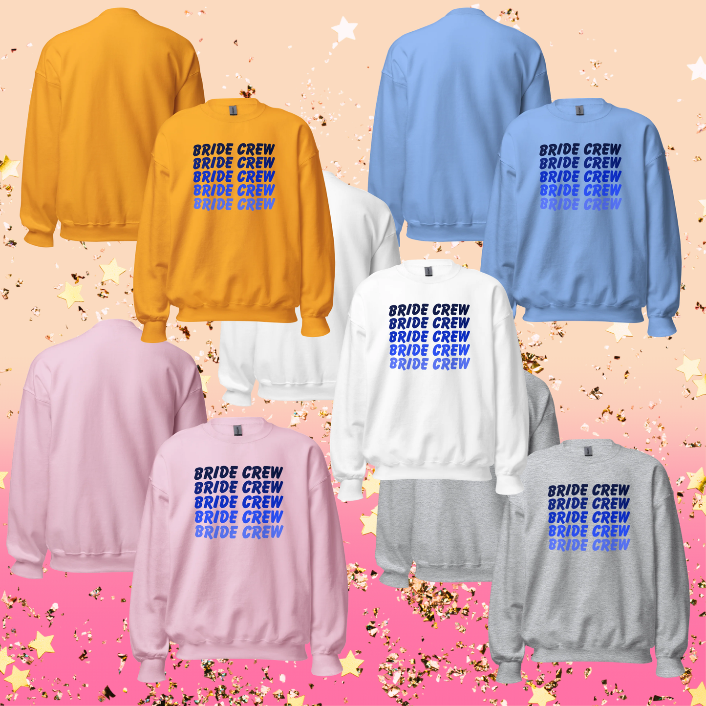 Sweat sans capuche Bride Crew pour EVJF avec coupe confortable et couleurs tendance. Idéal pour des tenues assorties et une célébration mémorable entre amies. Evjf, Hen party, party promise