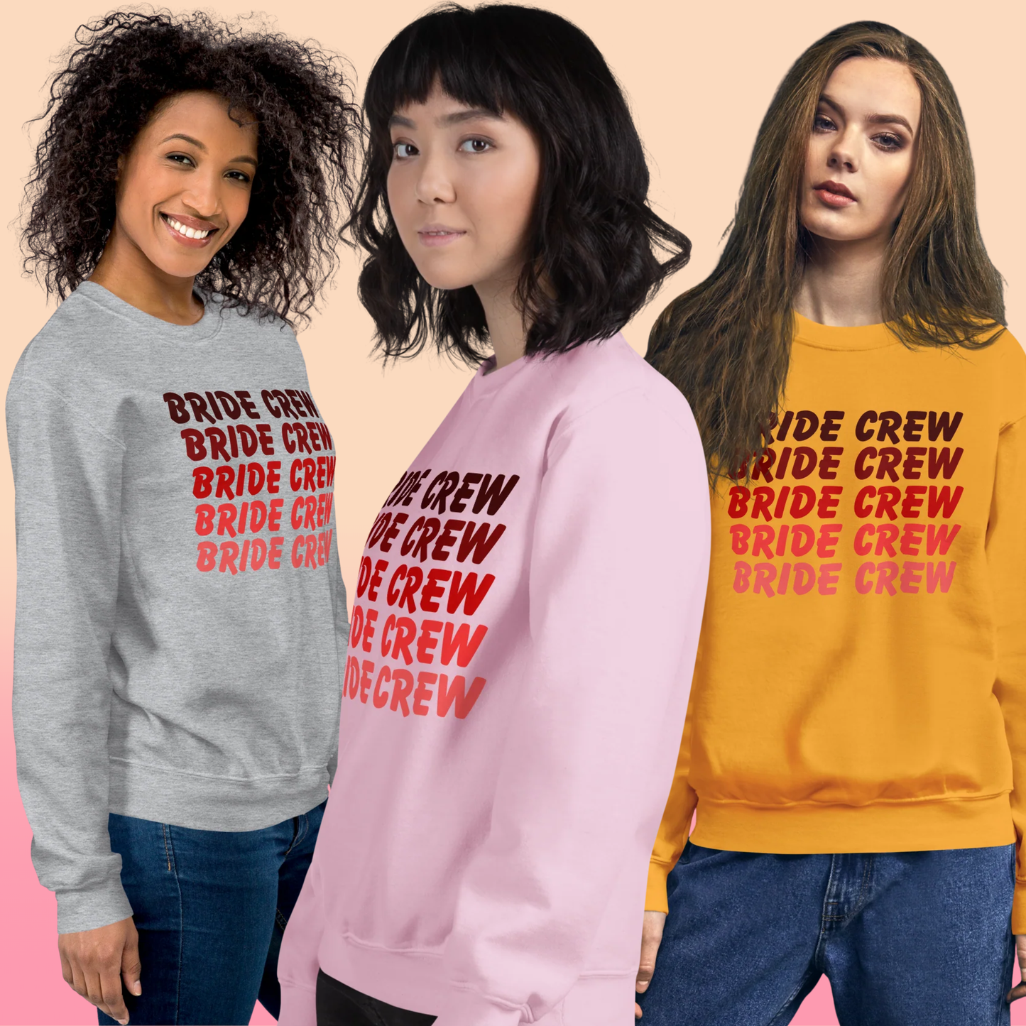 Sweat sans capuche Bride Crew pour EVJF avec coupe confortable et couleurs tendance. Idéal pour des tenues assorties et une célébration mémorable entre amies. Evjf, Hen party, party promise