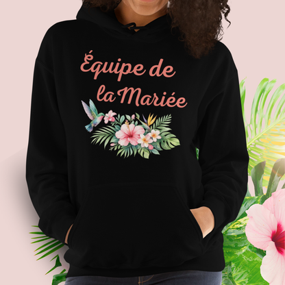 Sweat à capuche Équipe de la Mariée – Hoodie EVJF Team Bride | Party Promise. Noir par sweat a capuche