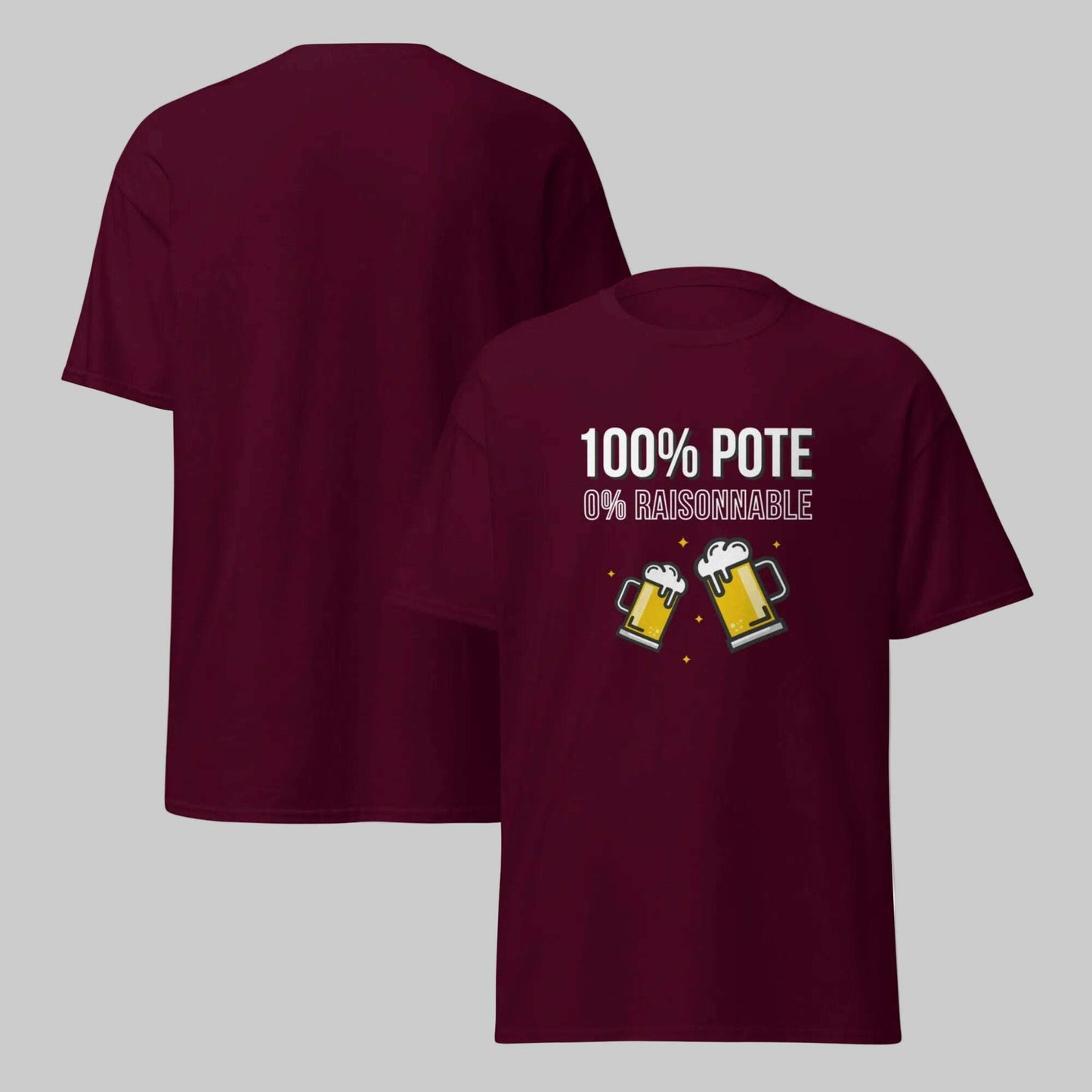 T-shirt_100_Pote_bordeaux_vue_face_et_dos
