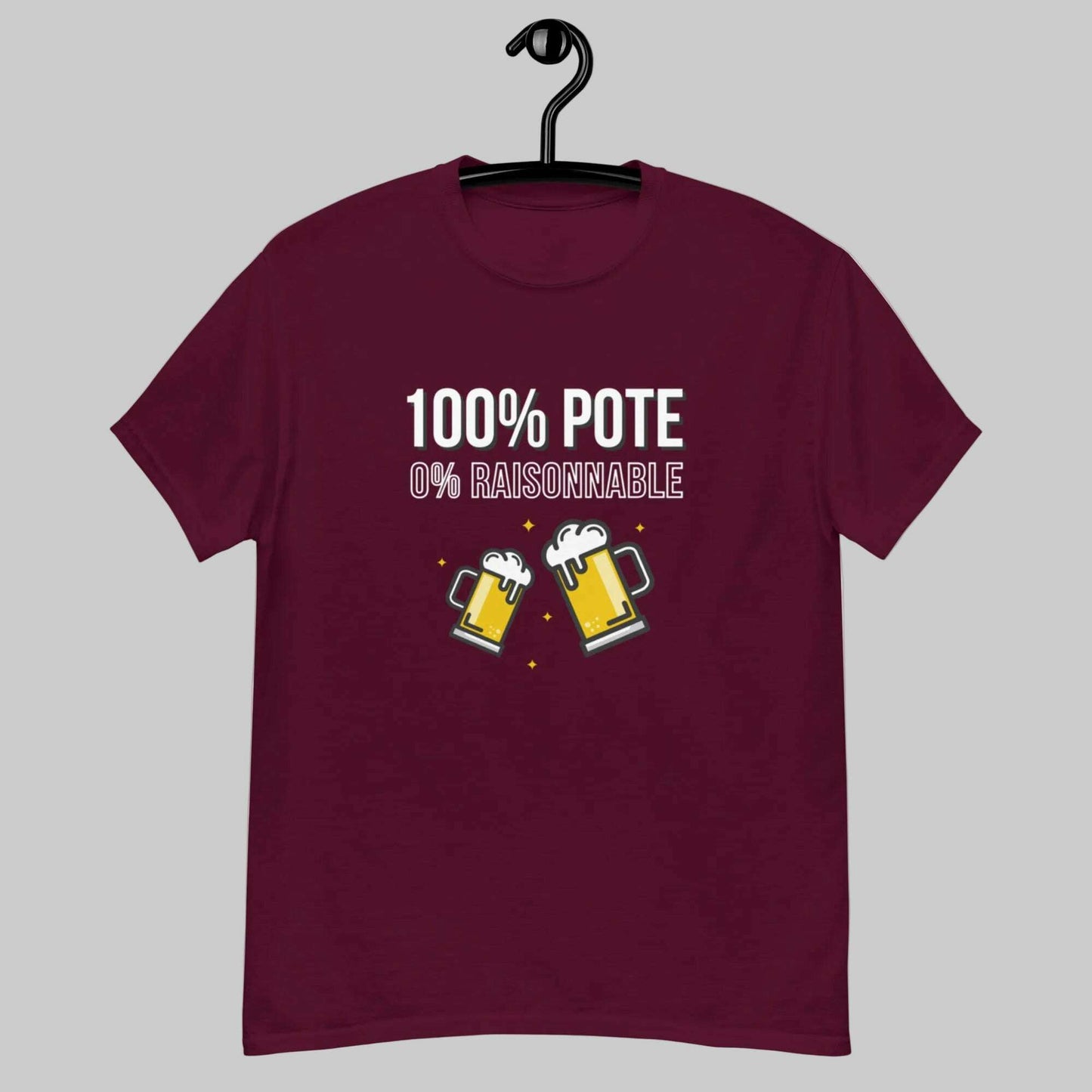 T-shirt_100_Pote_bordeaux_vue_produit