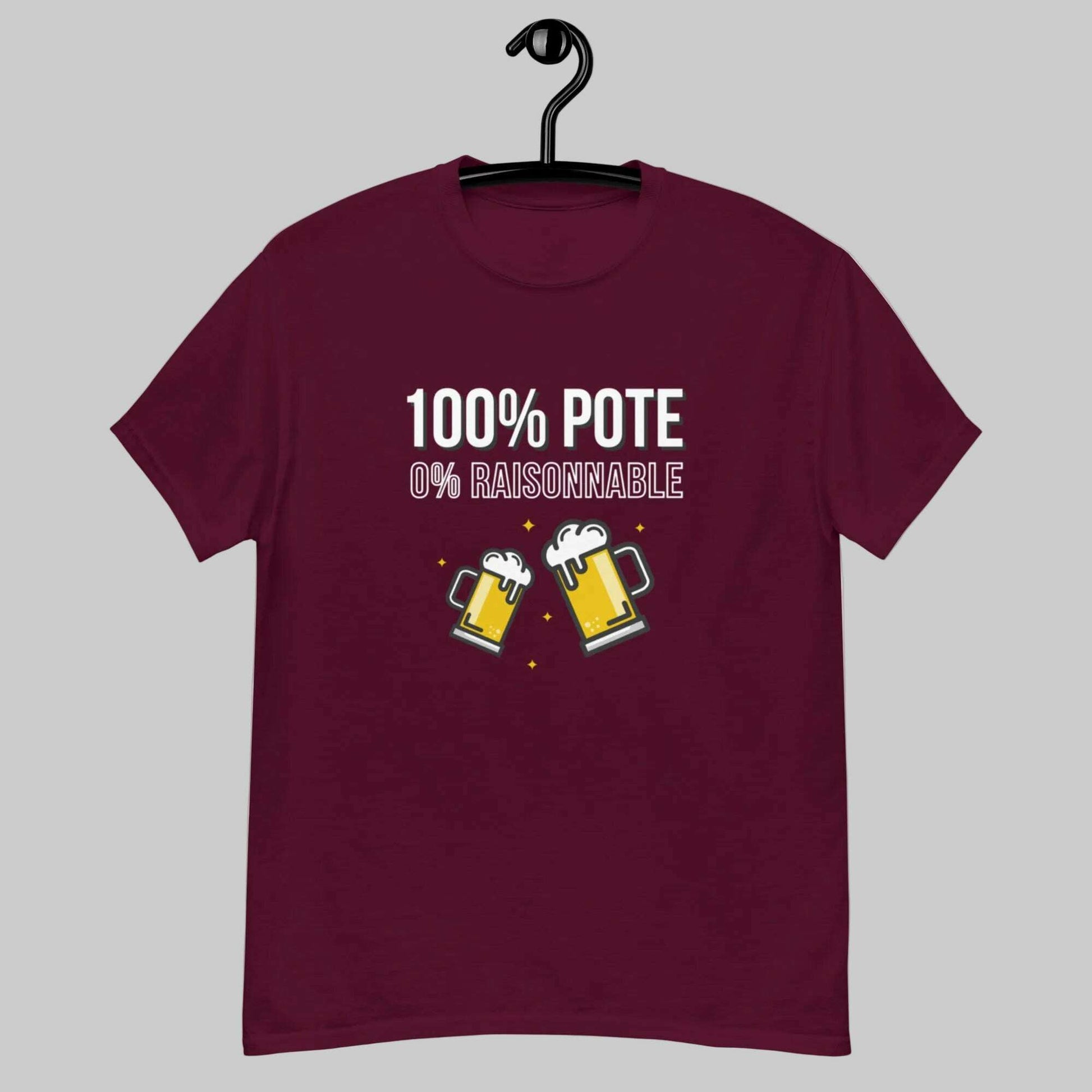 T-shirt_100_Pote_bordeaux_vue_produit