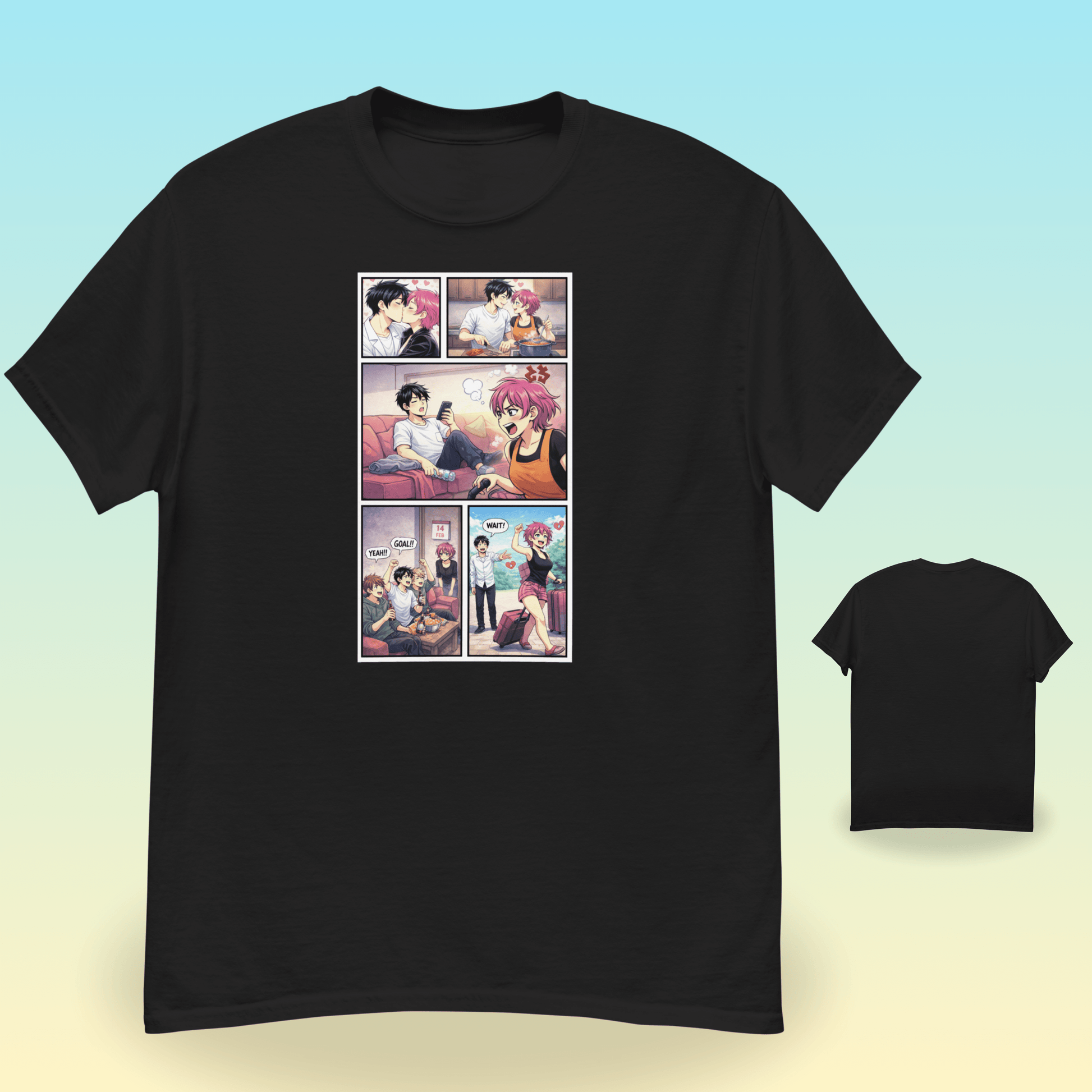 T-shirt noir Divorce Party pour femme avec illustration pop art imprimée, disponible du S au 5XL.