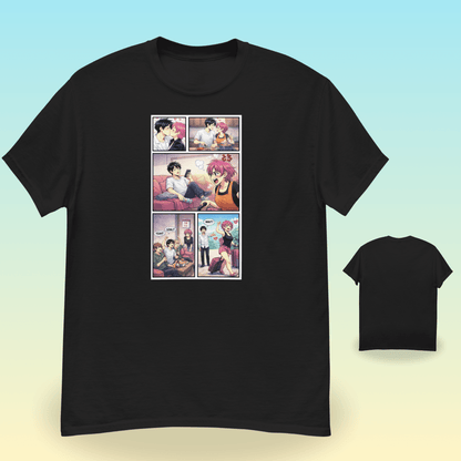 T-shirt noir Divorce Party pour femme avec illustration pop art imprimée, disponible du S au 5XL.