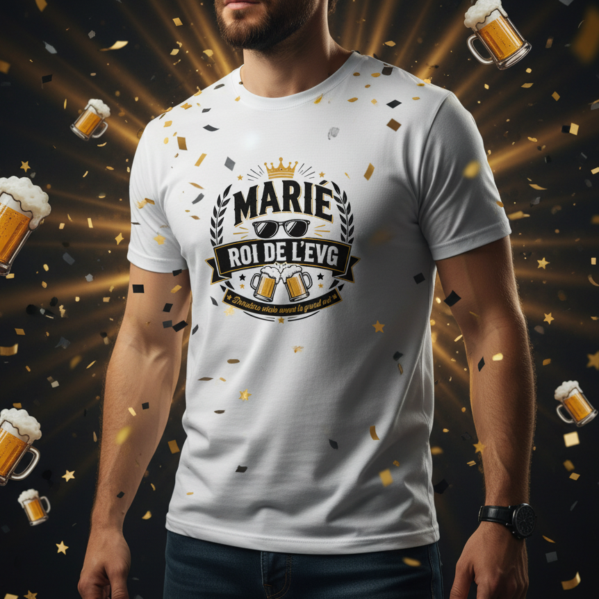 T-shirt Marie Roi de l'EVG – Dernière Virée Avant la Bague par tee shirt