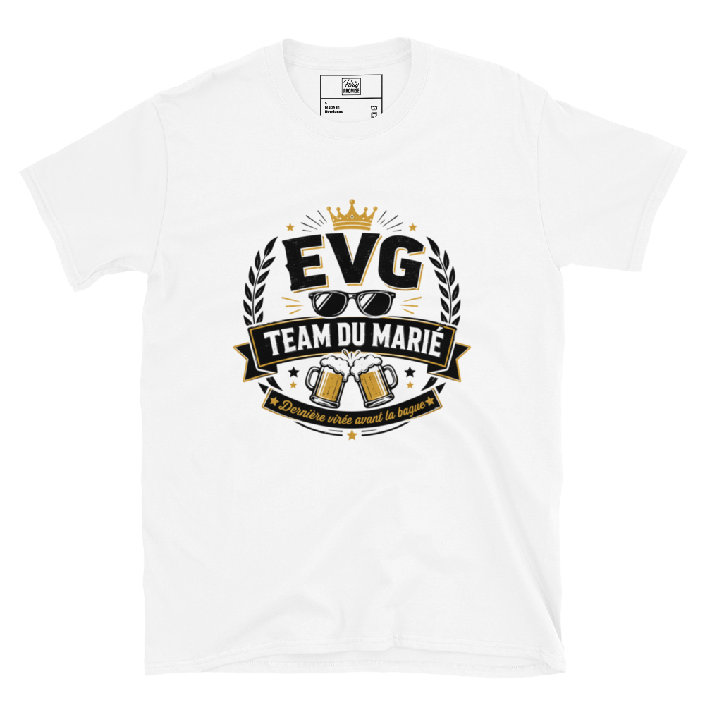 T-shirt EVG Team du Marié – T-shirt pour Homme de Fête de Mariage, Design Personnalisable par tee shirt