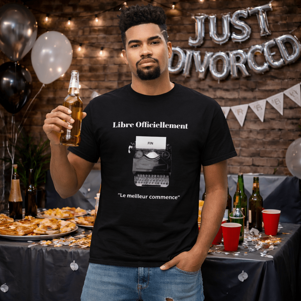 T-shirt_Homme_Divorce_Party_Libre_Officiellement_Id_e_Cadeau_Divorce
