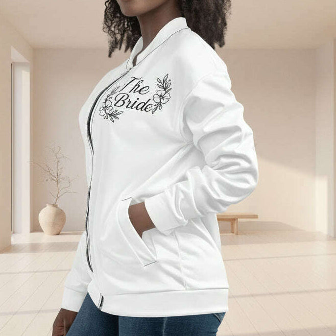 Bomber Blanc “The Bride” – Couture Noire – Collection Minimaliste par veste