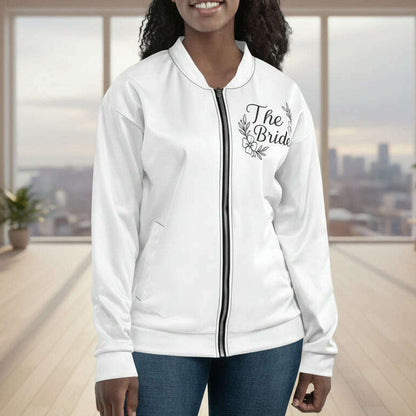 Bomber Blanc “The Bride” – Couture Noire – Collection Minimaliste 3XL par veste