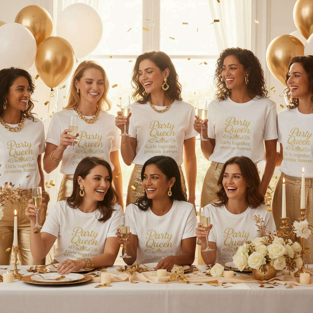t-shirt-blanc-“party-queen-–-girls-together-promise-forever”-–-écriture-dorée-–-s-à-5xl-–-collection-white-goldt-shirt-femmeparty-promise-35032796