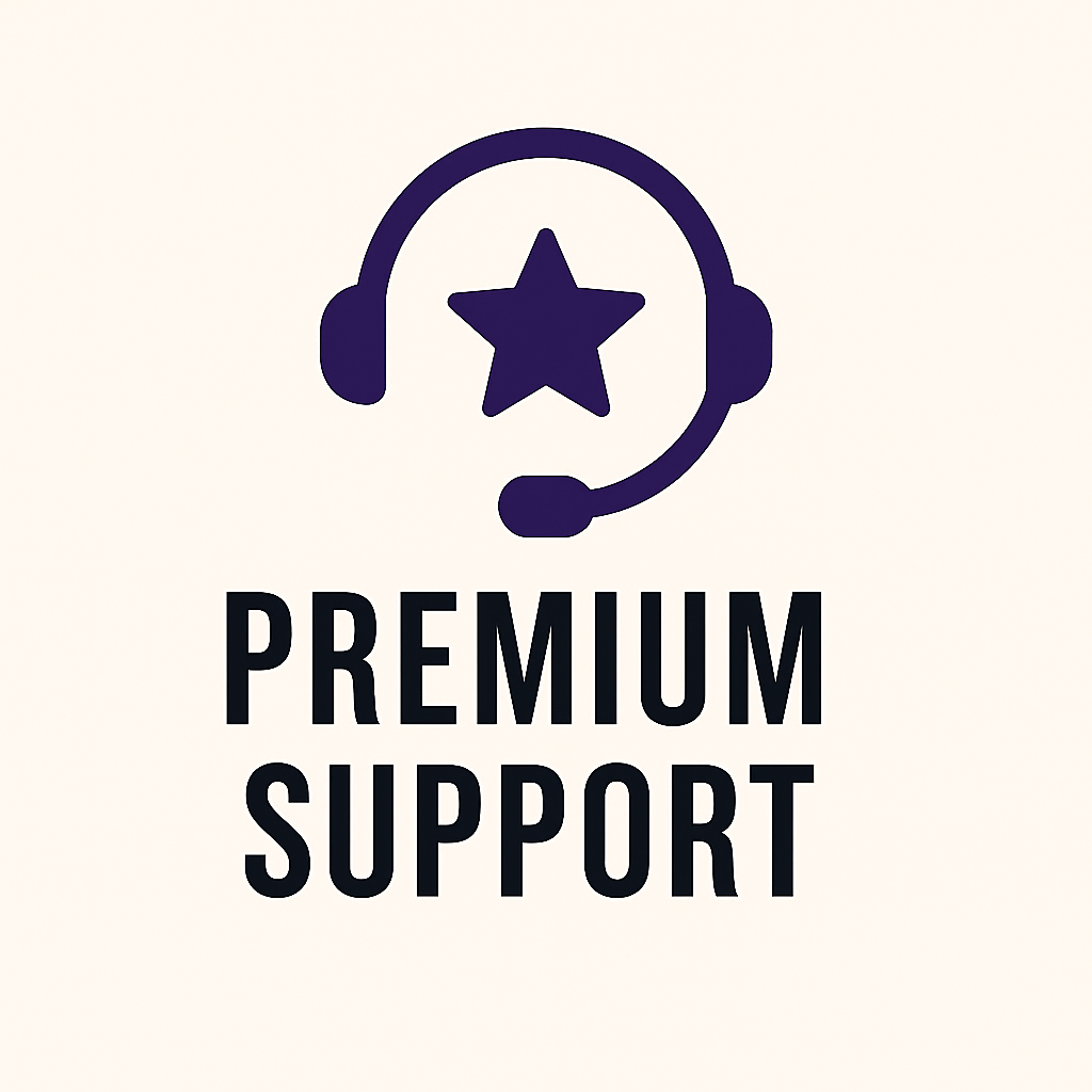 Premium Support icon with a minimalist headset design, representing customer assistance available for Party Promise shoppers