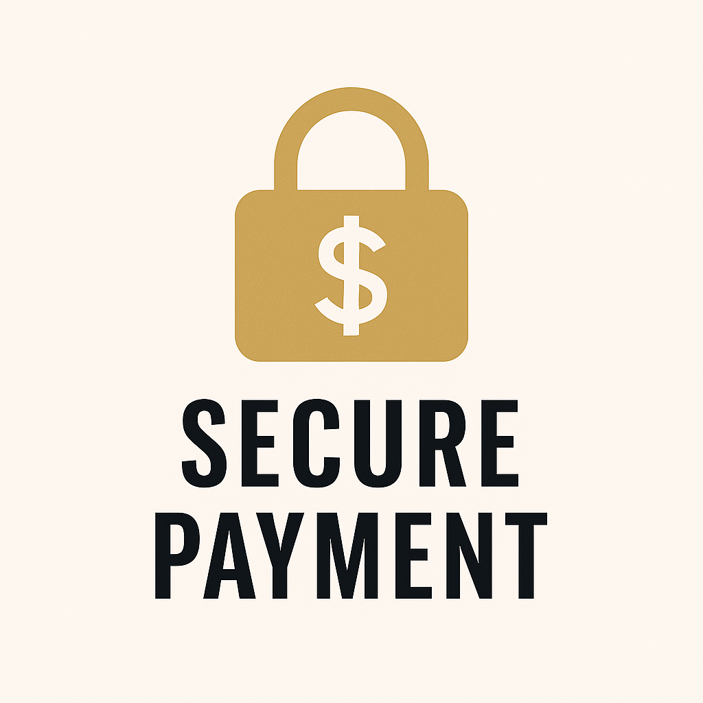 Secure Payment icon with a minimalist lock symbol, representing safe and reliable checkout on Party Promise
