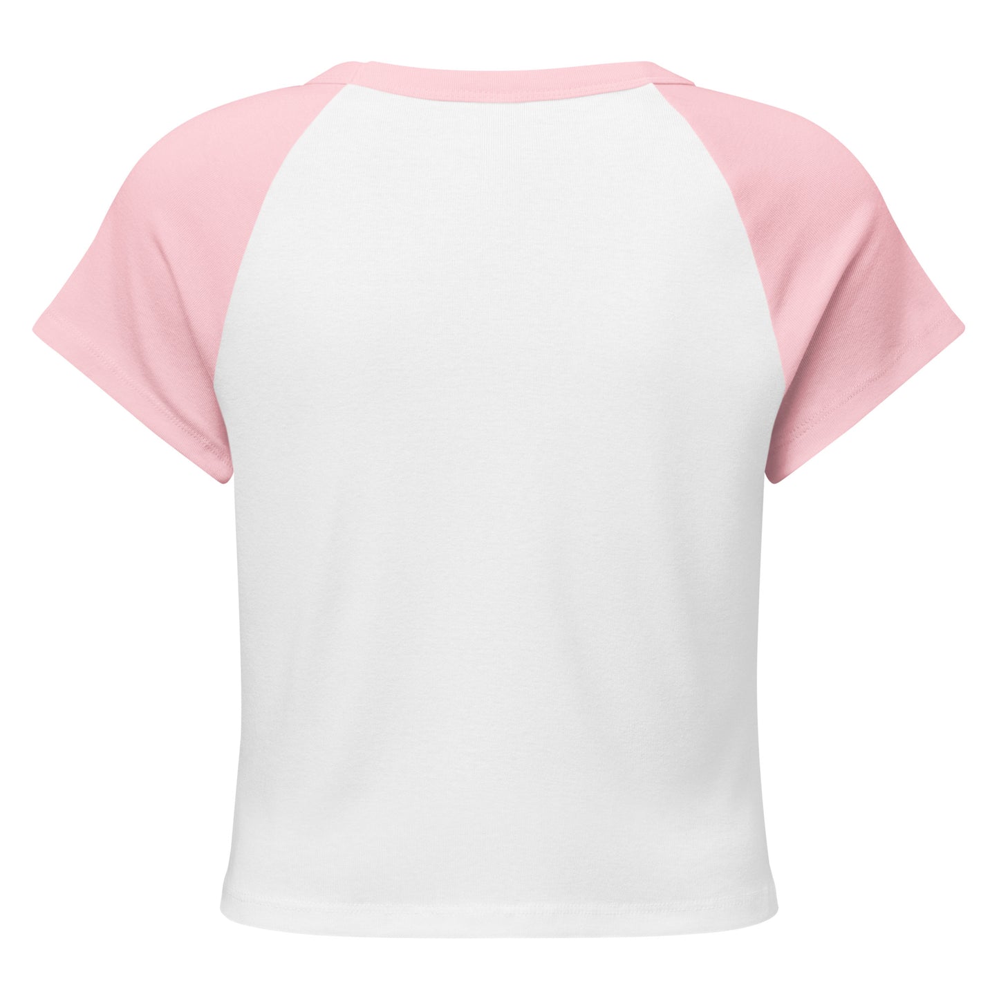 Flatlay of the Team Bride Pink Party raglan t-shirt on a plain white backdrop. The fitted silhouette and baseball-inspired design give it a fun, modern look perfect for bachelorette photos.
