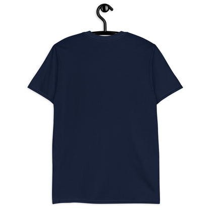 Women’s navy Team Bride t-shirt with minimal white print.Product mockup