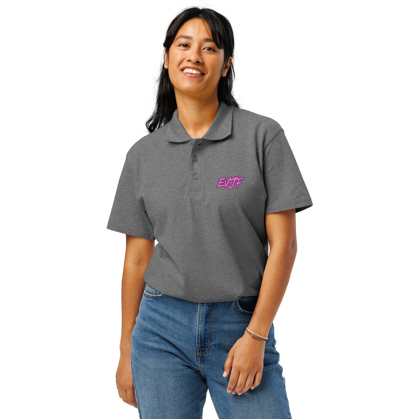 Polo premium "EVJF" - LA MARIÉE. Grey Melange par Classic Apparel