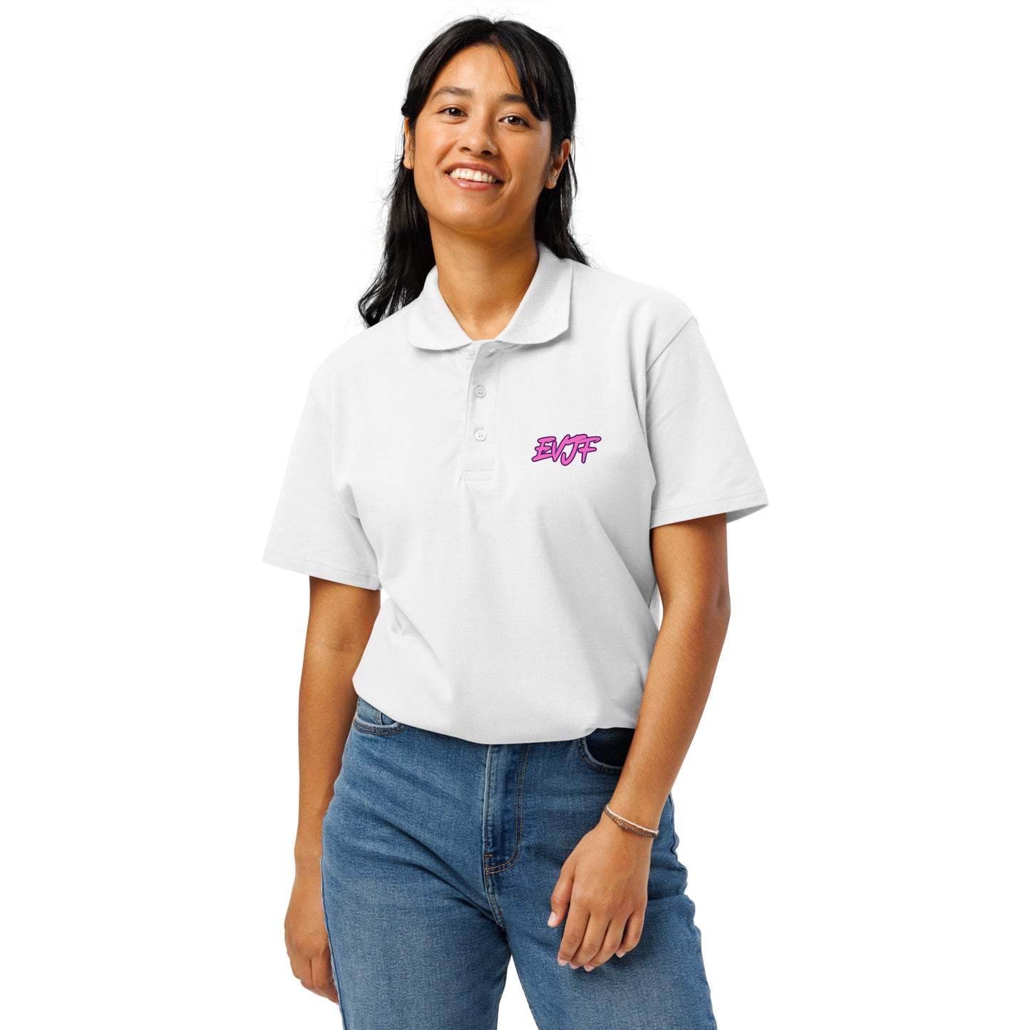 Polo premium "EVJF" - LA MARIÉE. Blanc par Classic Apparel