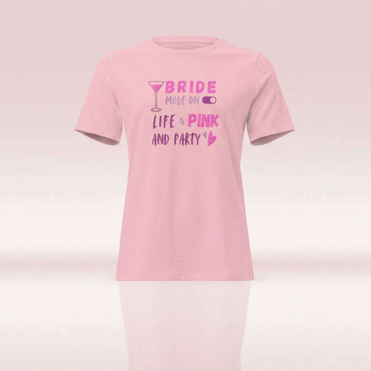 t-shirt-“bride-mode-on-–-the-life-is-pink-and-party”-–-blanc-rose-–-coupe-décontractéet-shirt-femmeparty-promise-35032491
