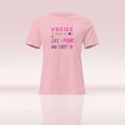 t-shirt-“bride-mode-on-–-the-life-is-pink-and-party”-–-blanc-rose-–-coupe-décontractéet-shirt-femmeparty-promise-35032491