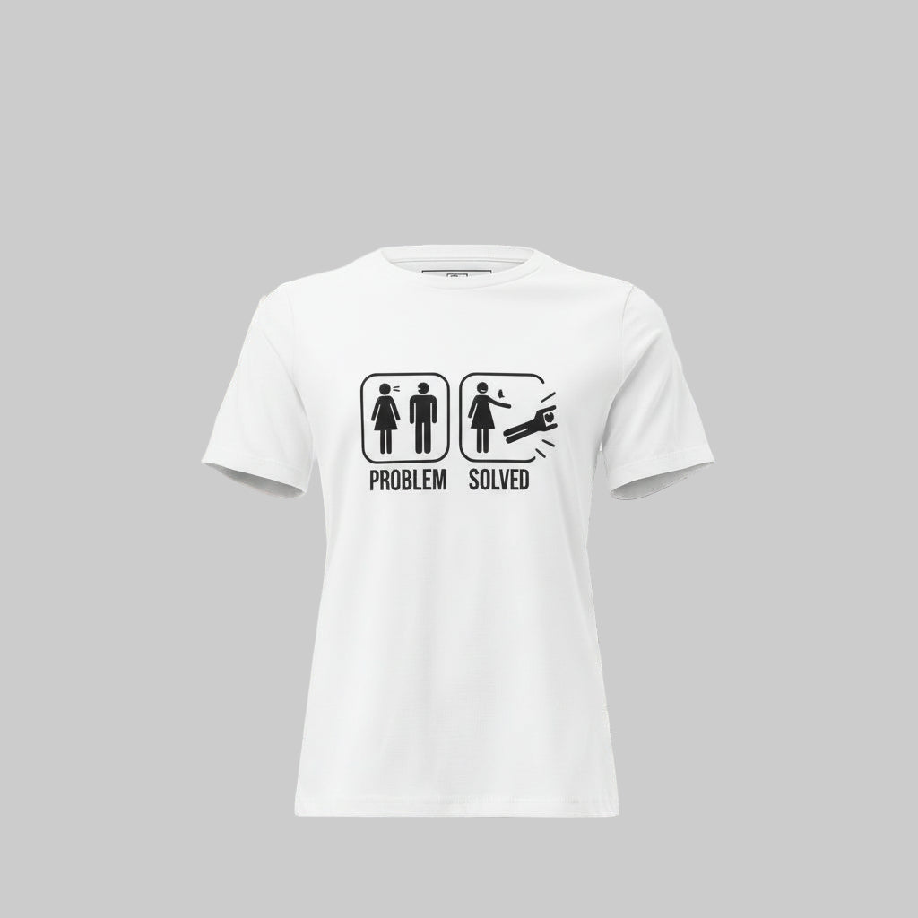 Problem Solved – T-shirt Divorce Party Femme (Blanc)