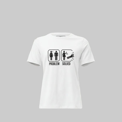 Problem Solved – T-shirt Divorce Party Femme (Blanc)